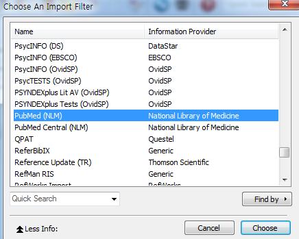 . Filter 를통한 import PubMed <PubMed 에서 File 다운로드 > <EndNote 에서다운받은 File import> 5 4 6 <PubMed 에서 File 다운로드 > Send to File 선택 Format 을 MEDLINE 선택 Create