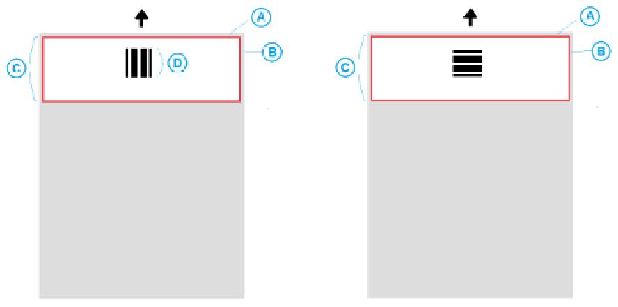 패치위치안정적인패치판독을위해서는패치코드의가로및세로배치가중요합니다. 패치코드가문서에잘못배치되면스캐너가패치를판독하지못할수있습니다. A B C D 수직패치는스캐너에먼저공급되는문서의앞쪽가장자리와인쇄된막대패턴의시작점간에존재하는최소 12.7mm(0.5 인치 ) 의공백내에위치해야합니다.
