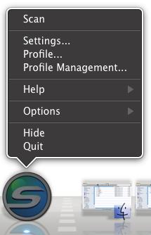 ScanSnap Manager 아이콘과조작 (Mac OS 고객용 ) ScanSnap Manager 메뉴 키보드의 [control] 을누르면서 ScanSnap Manager 아이콘됩니다. 을클릭하면이메뉴가표시 키보드의 [control] 키를누르면서클릭 항목 기능 양면스캔문서의양면을스캔합니다. [ 설정 ] 에서구성된스캔설정을따릅니다.