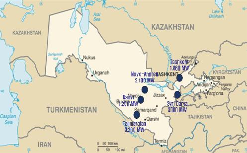 110 중앙아시아에너지플랜트시장전망과한국의참여방안에관한연구 표 3-17. 우즈베키스탄전력발전량및발전설비용량 에너지생산및소비 (2006년) 발전량 46.66 소비 42.23 수출 11.52 수입 11.