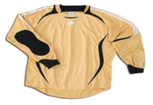 6110.30 XI 편물제의 축구 골키퍼용 셔츠(100% 폴리에스테르) 허리 아래까지 내려오며, 긴 래글란 소매가 있고, 앞트임 없이 타이트한 둥근