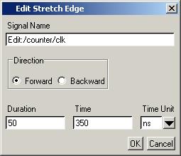 Figure 8-7. Signal reset with an Inserted Pulse 2. clk 의 edge 늘리기 A. Wave 윈도우에서 clk 를클릭하고마우스오른쪽버튼을클릭하여 Wave Editor>Stretch Edge 를클릭합니다. B.