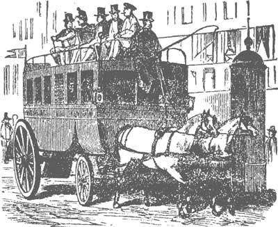 < 그림 II-1> 19 세기말파리에서운행되던옴니버스 1828년에 Baudry 는파리 Enterprise Generale des omnibus de Paris" 라는회사를설립했으며, 그의아들 Edmond Baudry는 Bordeaus 와 Lyons에유사한 2개의회사를설립했다.