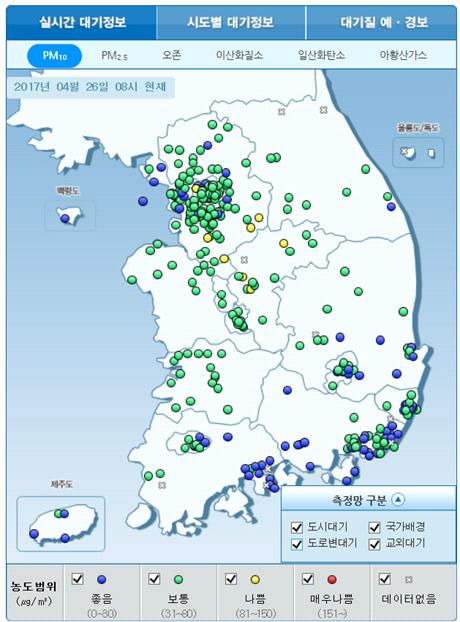 NEAR & Future INSIGHT Vol. 02 미세먼지이슈와빅데이터활용방안 AirKorea 에서공개하는대기오염측정망부유먼지농도의전국분포예시 출처 : http://www.airkorea.or.kr 미세먼지예보정확도향상을위해다양한대기오염관측데이터의확보필요 - 환경부에서는기상청과함께전국을대상으로부유먼지 (PM 10 ) 와미세먼지 (PM 2.