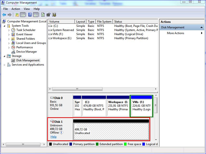 아래스크린샷에표시된바와같이준비된 SAN LUN 이디스크관리에나타납니다. 17.2.3 SAN 하드웨어스냅샷사용 VMware vsphere 에서 SAN(Storage Area Network) 스토리지시스템을데이터저장소로사용하는경우 Agent for VMware(Windows) 를통해백업을수행할때 SAN 하드웨어스냅샷을사용할수있습니다.