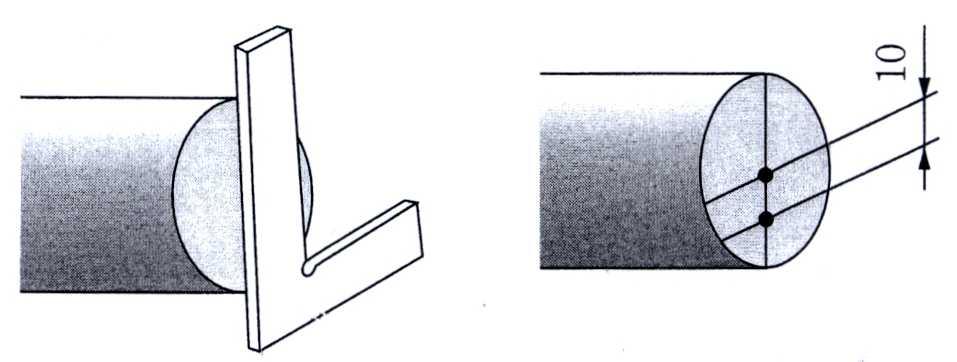 [ 그림 3 ] 에서편심량이 2mm일때공작물을 1회전하면다이얼게이지의눈금은편심량의 2배에해당하는값 4mm를움직여야합니다.