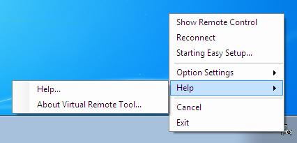 Virtual Remote Tool 의도움말파일보기 작업표시줄을사용하여도움말파일표시 1 Virtual Remote Tool