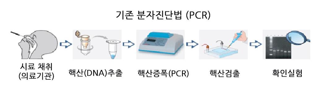 시간과비용이많이소요되는것뿐만아니라전문인력이반드시필요한 방법입니다. 그림 11) PCR기반진단방법.