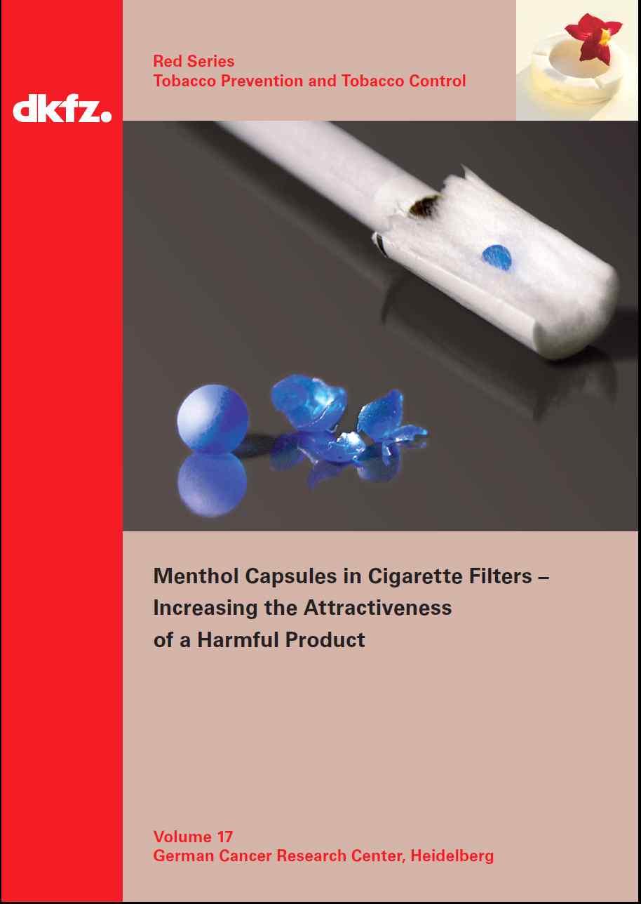 제 12 장부록 12.1. 독일암센터 Red Series: 담배필터의멘톨캡슐 36) 다음의책자는 2012 년독일의 Heidelberg 암연구센터에서발간한담배관련책자로 17 호에서는 캡슐담배와관련된내용을 2012 년당시의수준에서정리함.