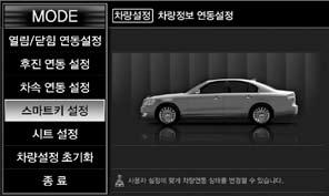 6. AV MODE 화면에서차량설정을선택하여터치하신후다음의그림에따라해당화면을터치하십시오. 9.