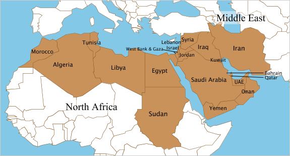 제 1 장서론 1. 중동지역개요 중동 ( 中東, Middle East) 은일반적으로지중해부터페르시아만까지의영역을포함하는지역으로분류되고있으며아랍어를공용어로사용하는북아프리카국가가포함되기도한다.