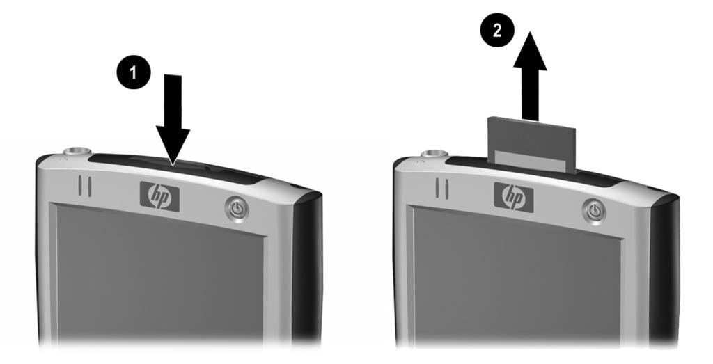 확장카드 CF(CompactFlash) 확장카드빼기 1. 확장카드를사용하는모든응용프로그램을닫습니다. 2. 뒷면에있는 finger 슬롯으로카드를바깥쪽으로당겨서 CompactFlash 확장슬롯에서카드를빼냅니다. 3. CompactFlash 확장슬롯에플라스틱슬롯덮개를다시끼웁니다.