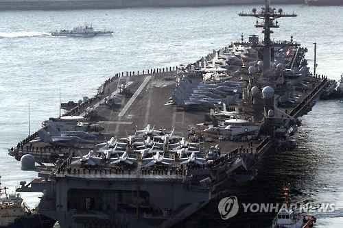 미국칼빈슨항공모함 북한의핵과미사일개발도중국과러시아의묵인과비호가있기에가능했으며특히 북한에대한보호막으로서중국의역할이지대