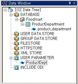 A Leader of Enterprise e-business Solution [OK], 'OZ Data Window'. [Add Query Dataset]. 'Product', ( ). select product.product_id, product.