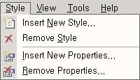 OZ Application Designer User's Guide Paste (Ctrl+V). Delete (Delete). [Undo]. (Style) [Style].