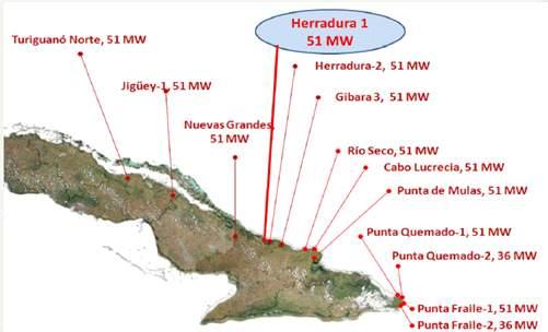 쿠바의주요산업인사탕수수분야는발전소와의인접성및전국각지에분산된산업시설로인한배전손실율을줄이수있을것으로기대되며, 동산업성장프로그램의지원을받아서서히그비중을확대해나갈것으로예상됨 2. 풍력 11.