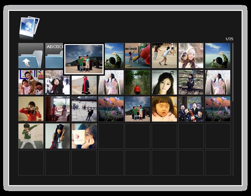 파일검색과관리메모리를검색해사진, 음악, 동영상메뉴에서원하는파일을검색할수있습니다. 파일검색하기 메모리위치 / 폴더이름 / 파일이름 사진 내부메모리 2009 Summer.