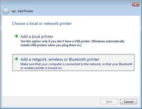 3. Add a network, wireless or Bluetooth printer ( 네트워크,