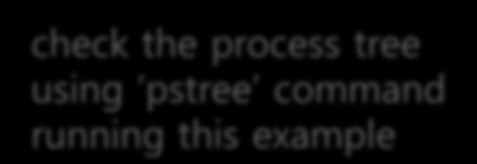 ParentProcess(void){ int i; check the process tree using pstree command running this example } for (i = 1;