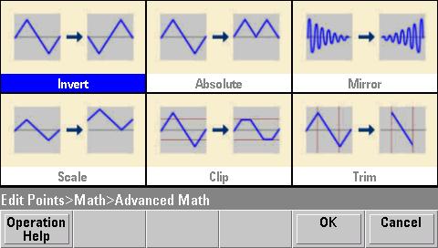 3 고급연산 Advanced Math 을사용하면파형에몇가지다른유형의연산을실행할수있습니다.