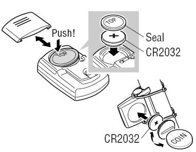 배터리교환 컴퓨터만약에컴퓨터의표시창에표시되는정보가흐릿하게보이면컴퓨터의배터리를교환하셔야합니다. 새로운배터리의 (+) 부분이위로올라오도록해서교환합니다. 배터리위에실 (Seal) 을덮어줍니다. Seal에 TOP 라고표시된부분이위로올라오도록합니다.