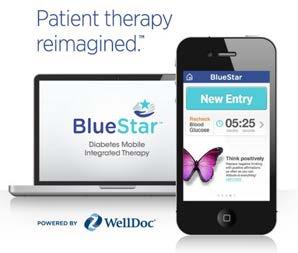 (1) 월독 (WellDoc) 블루스타 (BlueStar) < 표 2-47> WellDoc 의 Bluestar 구분 제품명 제공업체 / 참여기관 대상질환 출시년도 / 출시국가 정의 상세내용 사용장비및비용 웹사이트 내용 Bluestar WellDoc inc.