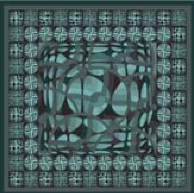 스 Victor Vasarely의 작품과 전통 떡살의 기하문양의 조합을 통해 카프 디자인 5-1은