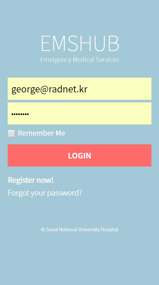 . 로그인페이지 E-mail 형식의회원 ID 와비밀번호를입력한뒤, LOGIN 버튼을클릭하면서비스에접속할수있다.