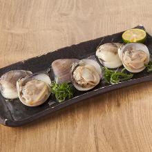 葱 식품 : 문어목, 파 はまぐりのバター醤油焼き Grilled common orient clams with but 黄油烤文蛤