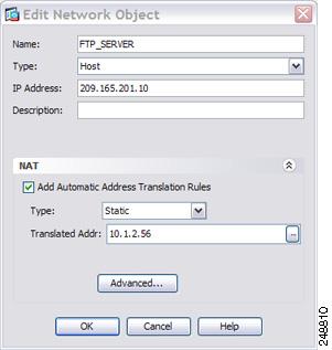 10 장 NAT 의예및참조 DNS 및 NAT 절차 1 단계 Configuration( 컨피그레이션 ) > Firewall( 방화벽 ) > NAT 를선택합니다. 2 단계 Add( 추가 ) > Network Object NAT Rule( 네트워크개체 NAT 규칙 ) 을선택합니다.
