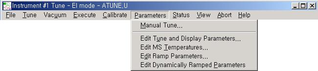 Parameters - > Manual tune Tune parameter 를직접조절할수있다.