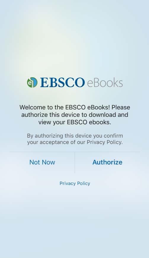 EBSCO ebooks 앱 (app) 대출하기절차 1 단계 앱설치및인증받기 EBSCO