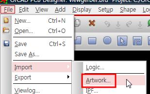 File > Import > Artwork 메뉴를선택한다. Filename에앞에서생성한 TOP.