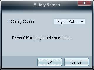 Safety Screen 디스플레이화면에정지화면을장시간나타낼때잔상이생기는현상을방지하기위해 Safety Screen 기능을이용합니다.