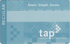 가운영하고있으며, 기술방식은비접촉식스마트카드 (RFID) 방식을사용함 -TAP 카드를버스, 지하철또는경전철,