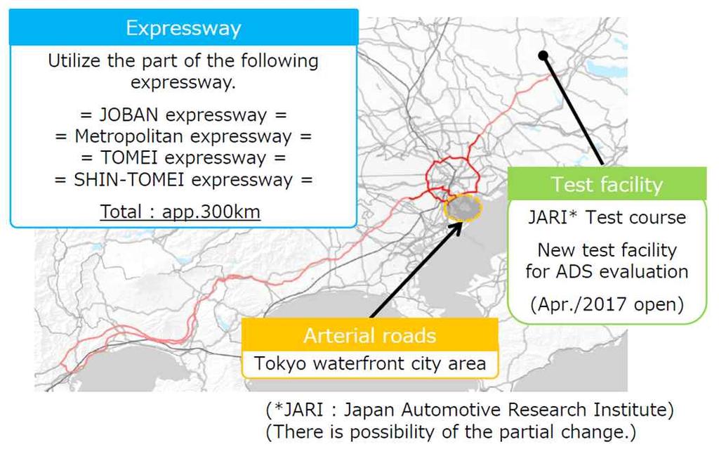 제 2 장첨단교통기술현황 계획을가지고있음 일본의자율주행시스템 (ADS, Automated Driving System) 은차량제어기술에인공지능과사물인터넷 (IoT) 의융합과통합을고려하고있으며 5G 등이동통신, 위성, 근거리무선통신등을활용하는방안을모색하고있음 이는북미, 유럽과유사하며개발과배포과정에서협력과경쟁적접근방식의균형잡힌조합을추구하는것이라판단됨 < 그림