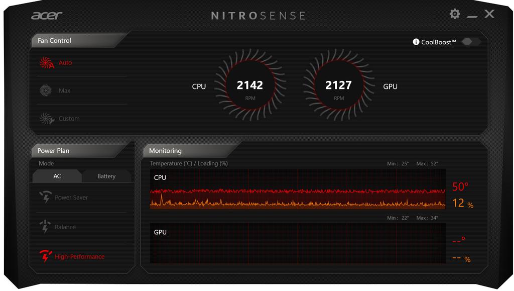 34 - NitroSense N ITROS ENSE NitroSense 는사용자가냉각을제어함으로써게임에서우위를점할수있게도와줍니다. 추가적인설정은스티키키및 Windows/Menu 키를끌수있도록하여키제어를높여줍니다.