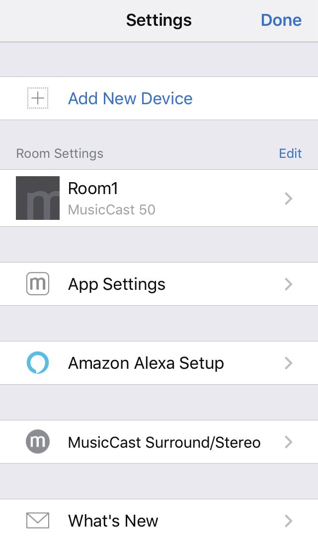 MusicCast 네트워크구성 MusicCast CONTROLLER 앱에본기기를등록한다음, 다른 MusicCast 가능장치를앱에등록합니다.