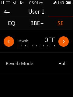 SE : Reverb 효과와 Reverb 모드를선택하여적용합니다.