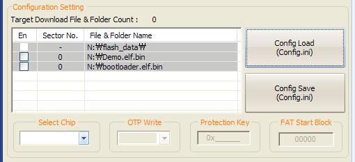 ( 포맷, 파일복사 ) 4) GANG Writer Configuration (1) Config Load Config Load 버튼을클릭하면이동식디스크 (SD Card)