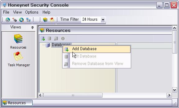그림 31 MySQL DB 등록절차 1 [Databases] 를선택한후마우스오른쪽버튼을누르면아래와같이 Add database 가나타 난다.