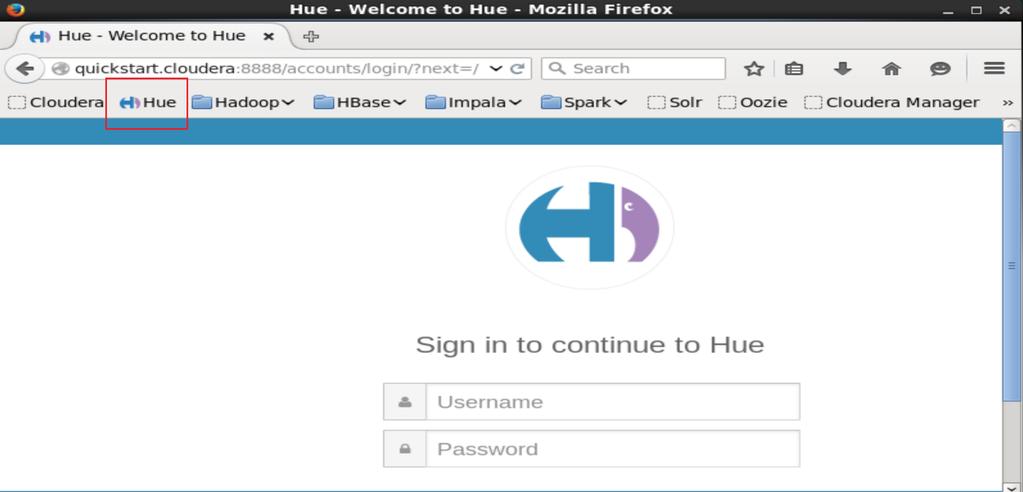 Hue : Hadoop 의 Eco system 으로서, 데이터분석을제공하는웹인터페이스 실행방법 :