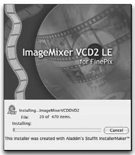 9 FinePix 용으로 ImageMixer VCD LE 설치관리자가자동으로시작되며설치진행을나타내는창이나타납니다. ( 설치는수분이걸릴수도있습니다.