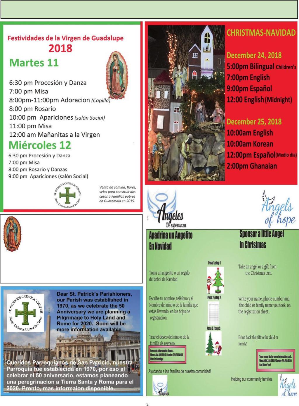 PARISH NEWS / NOTICIAS PARROQUIA Este Martes 11 y Miercoles 12 de Diciembre, para la fiesta de la Virgen de Guadalupe, tendremos venta de Comida para recaudar fondos para la Construcción de una o dos