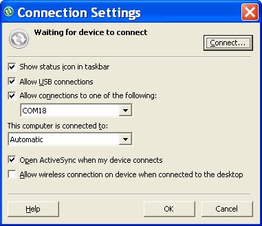 옵션탭에서검색켜기확인란과 Bluetooth 장치가이컴퓨터에연결하도록허용확인란을선택합니다. 그림 6-11 컴퓨터 Bluetooth 장치창 6. COM 포트탭에서추가를클릭합니다. 7.