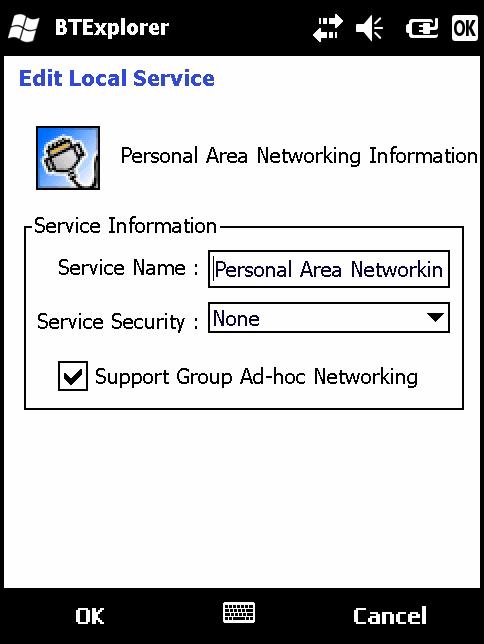 Bluetooth 사용 6-41 Personal Area Networking Service( 개인영역네트워킹서비스 ) 개인영역네트워킹을통해개인영역네트워크를호스팅하여다른 Bluetooth 장치와통신할수있습니다.