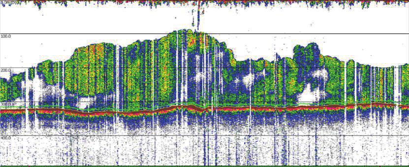 Noise 38 khz Noise Cleaned Cleaned 38 khz (b) TVT (f) Dilation filter 7 7 38 khz 주파수차법을 이용한 남극 크릴의 종 식별 793 SV difference 120-38 khz (db) Data range bitmap 란강도의 비율과 동일하다는 것으로 Mask (Krill), 식 (3)에 의해
