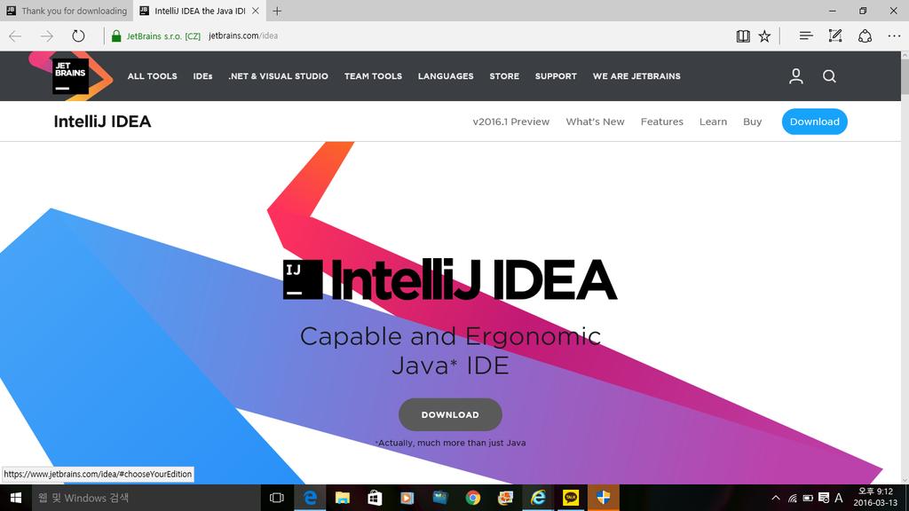 3. IntelliJ IDEA 설치 IDEA 다운로드사이트접속 :
