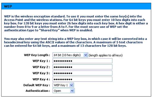 4.5.1.2 WEP & WPA & WPA2 encryption 아래의암호화방식은제품의설정모드에따라달라질수있습니다. Access point 모드 : - None : 보안기능을사용하지않음 - WEP : WEP encryption - WPA/WPA2-PSK : WPA 또는 WPA2 encryption without 802.