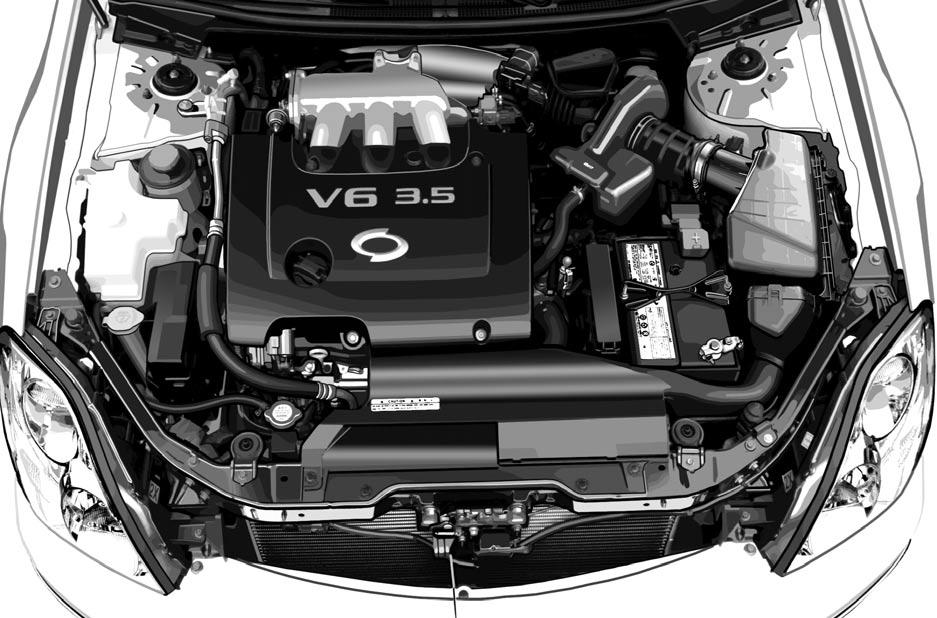 엔진룸구성도 <Neo VQ23, VQ35> 엔진룸구성도는 Neo VQ35 차량입니다.